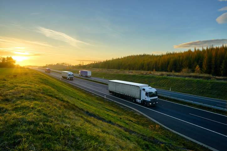 Transportbranchen Lastbiler På Motorvej